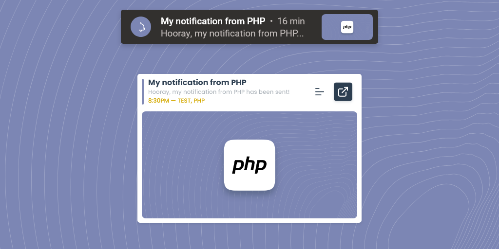 Our notification from PHP has arrived